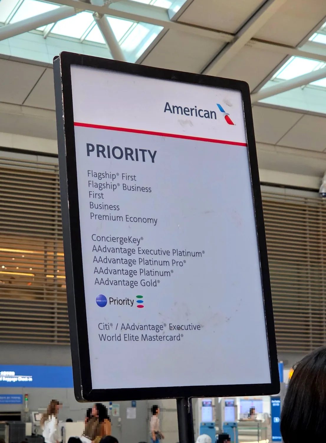 Priority Check-in Lane Signage at Counter M, Incheon Airport Terminal 1