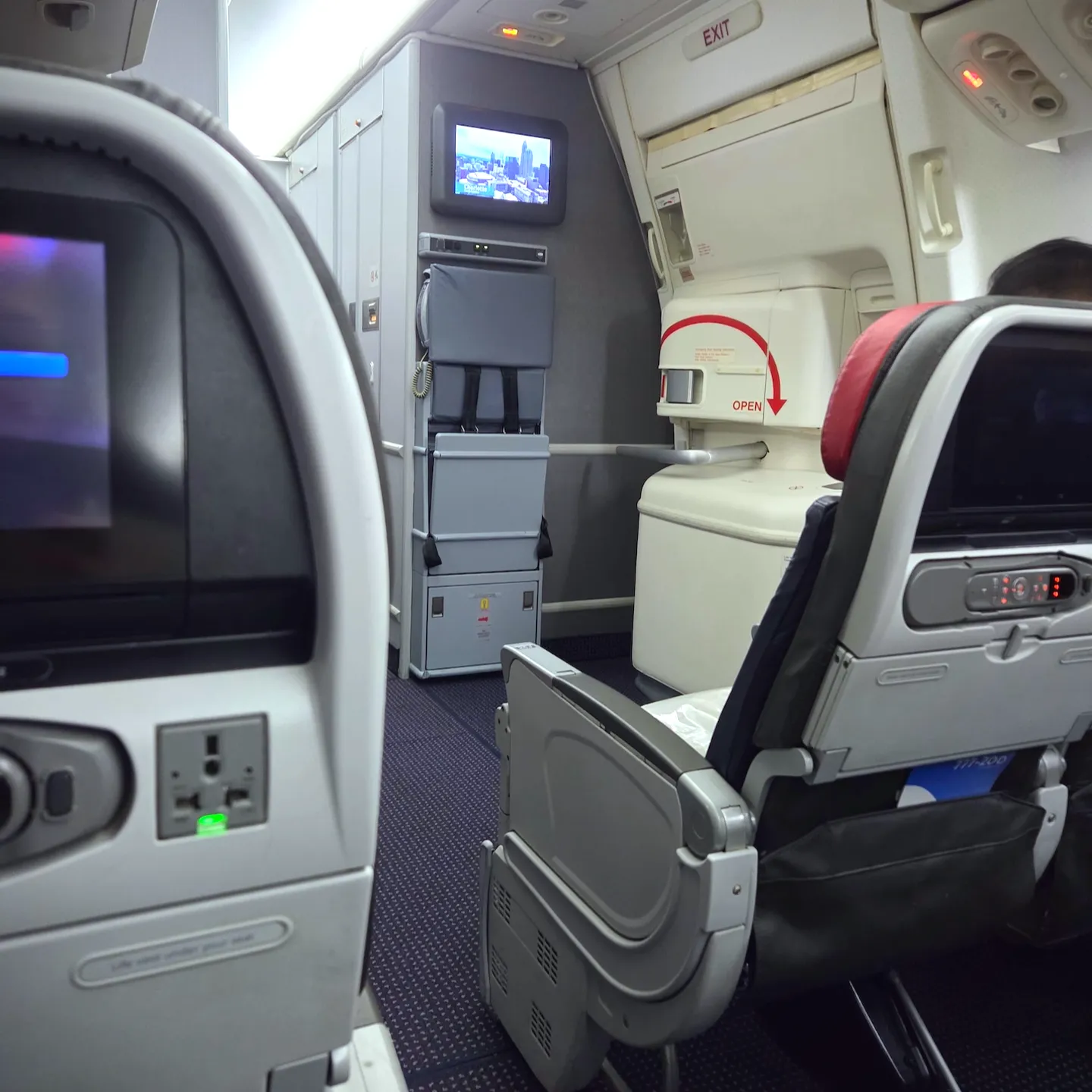 American Airlines B777-200ER Main Cabin Interior View