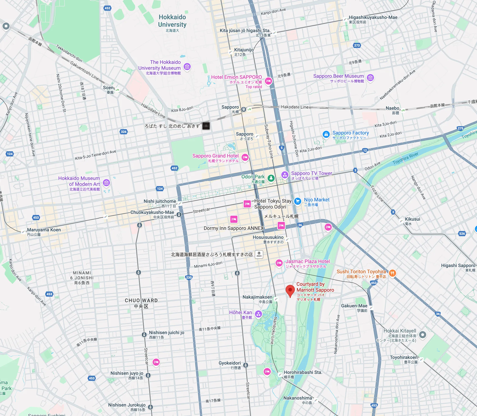 코트야드 바이 메리어트 삿포로 위치 (c) google.com/maps