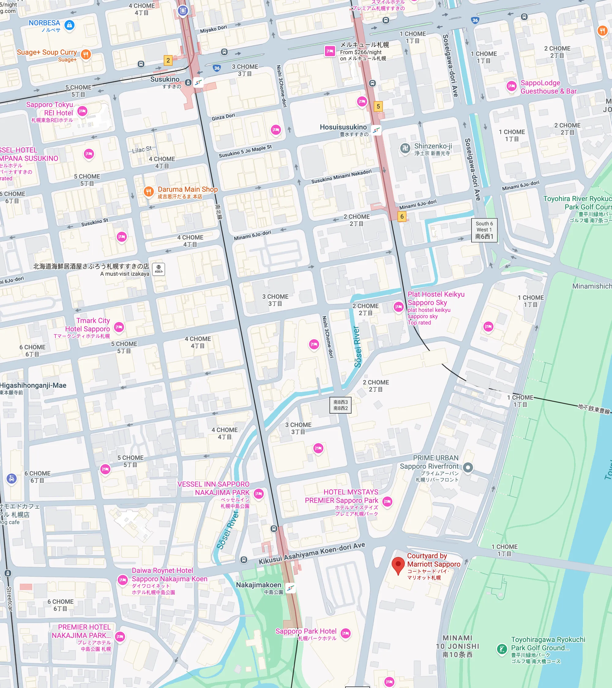 코트야드 바이 메리어트 삿포로 위치와 가는 길 (c) google.com/maps