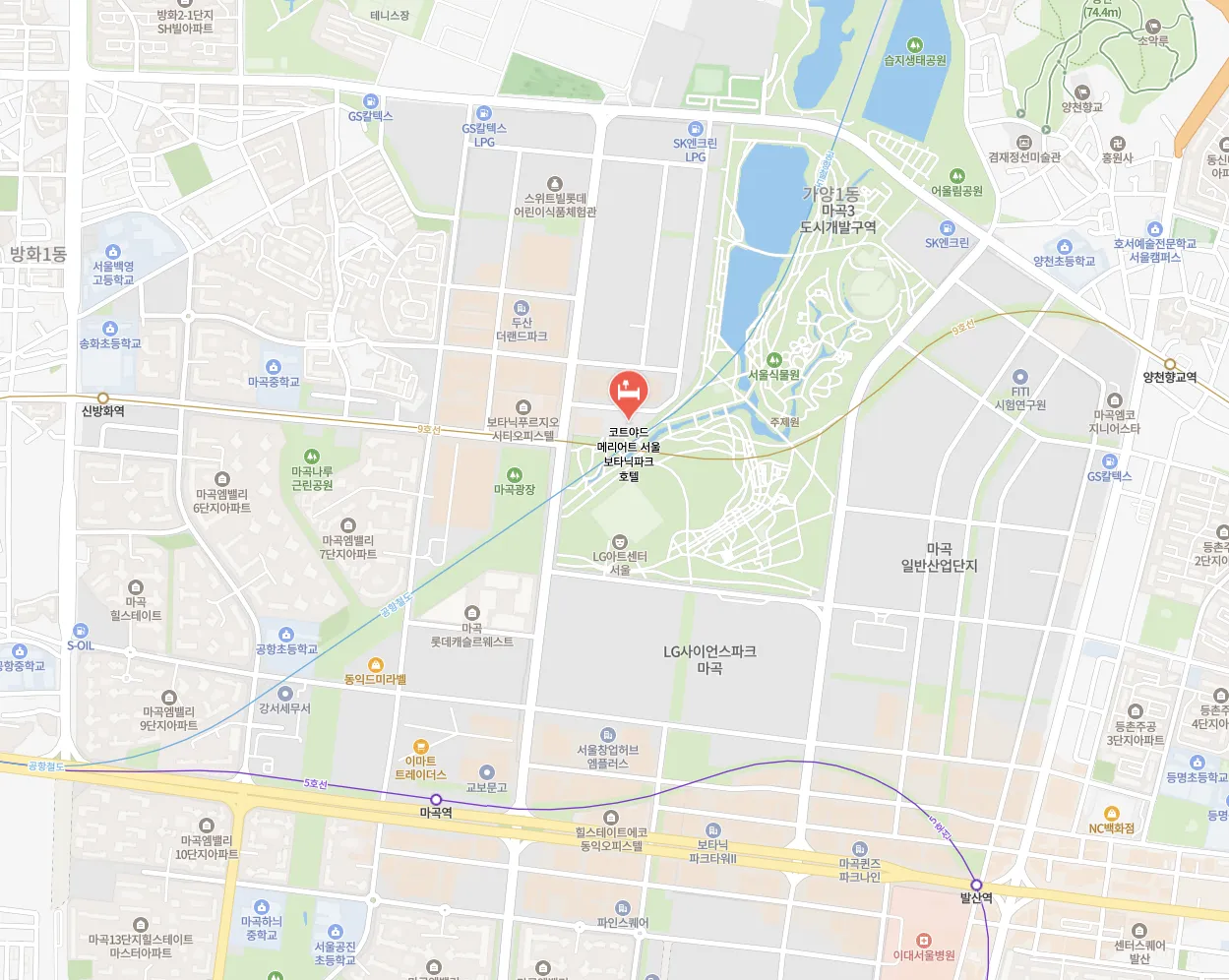 코트야드 바이 메리어트 서울 보타닉파크 위치 (c) map.naver.com