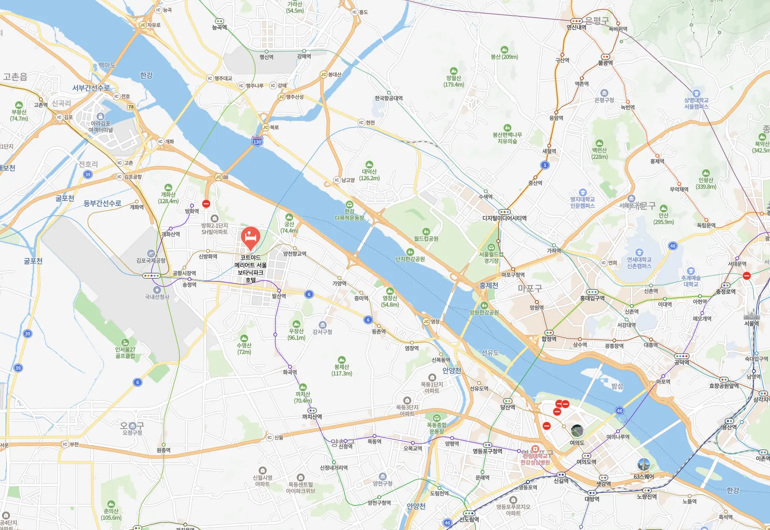 코트야드 바이 메리어트 서울 보타닉파크 위치 (c) map.naver.com