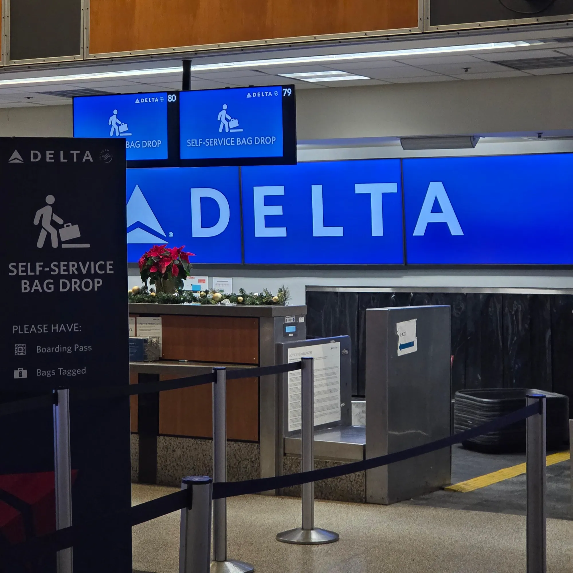 Delta Air Lines check-in desks at Austin-Bergstrom Airport
