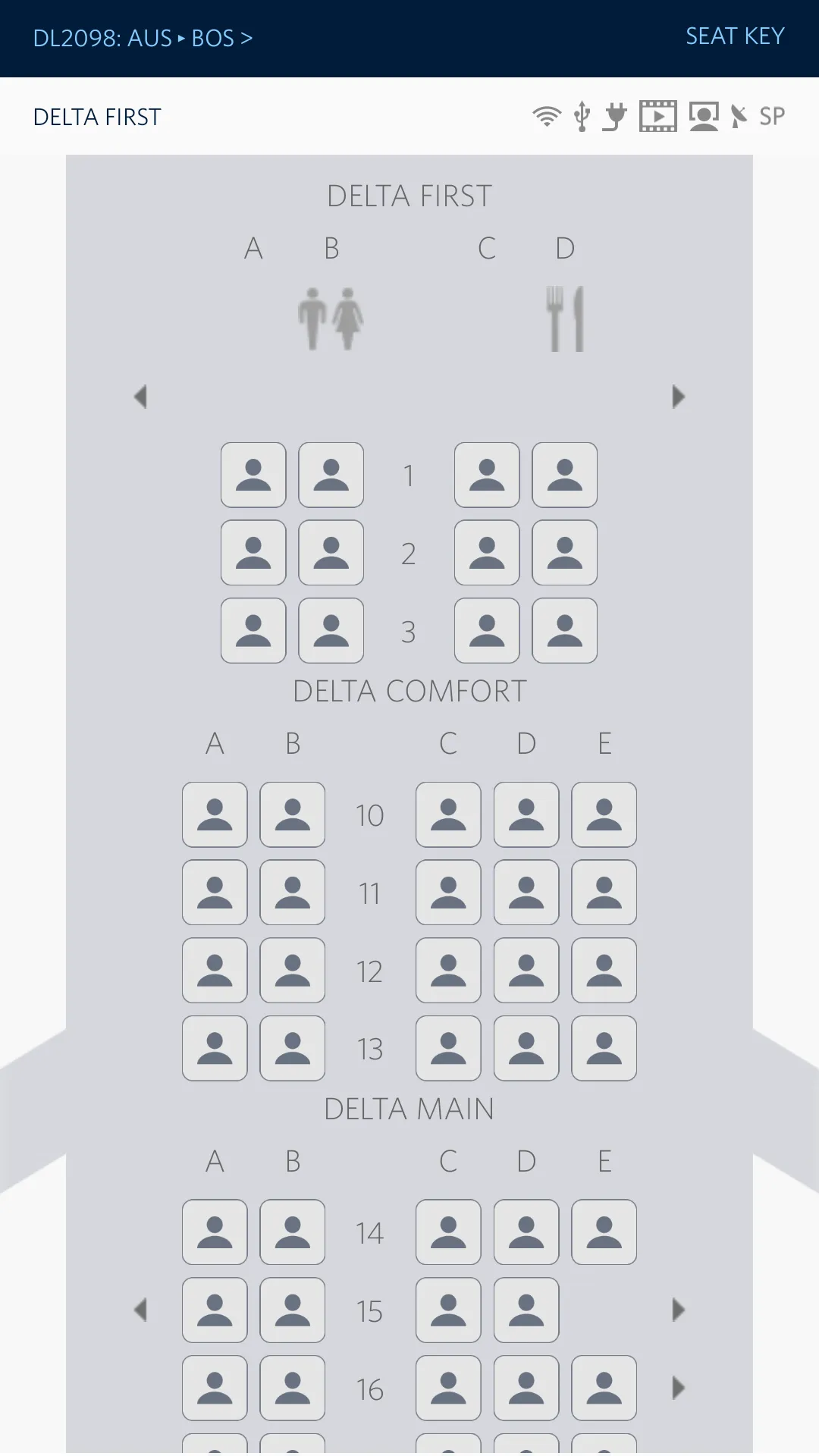Fully booked DL2098 cabin layout