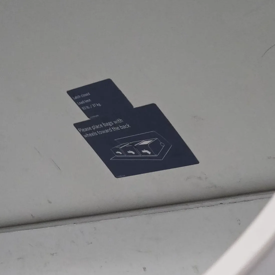 Delta Air Lines A220-100 Main Cabin seats and overhead bins