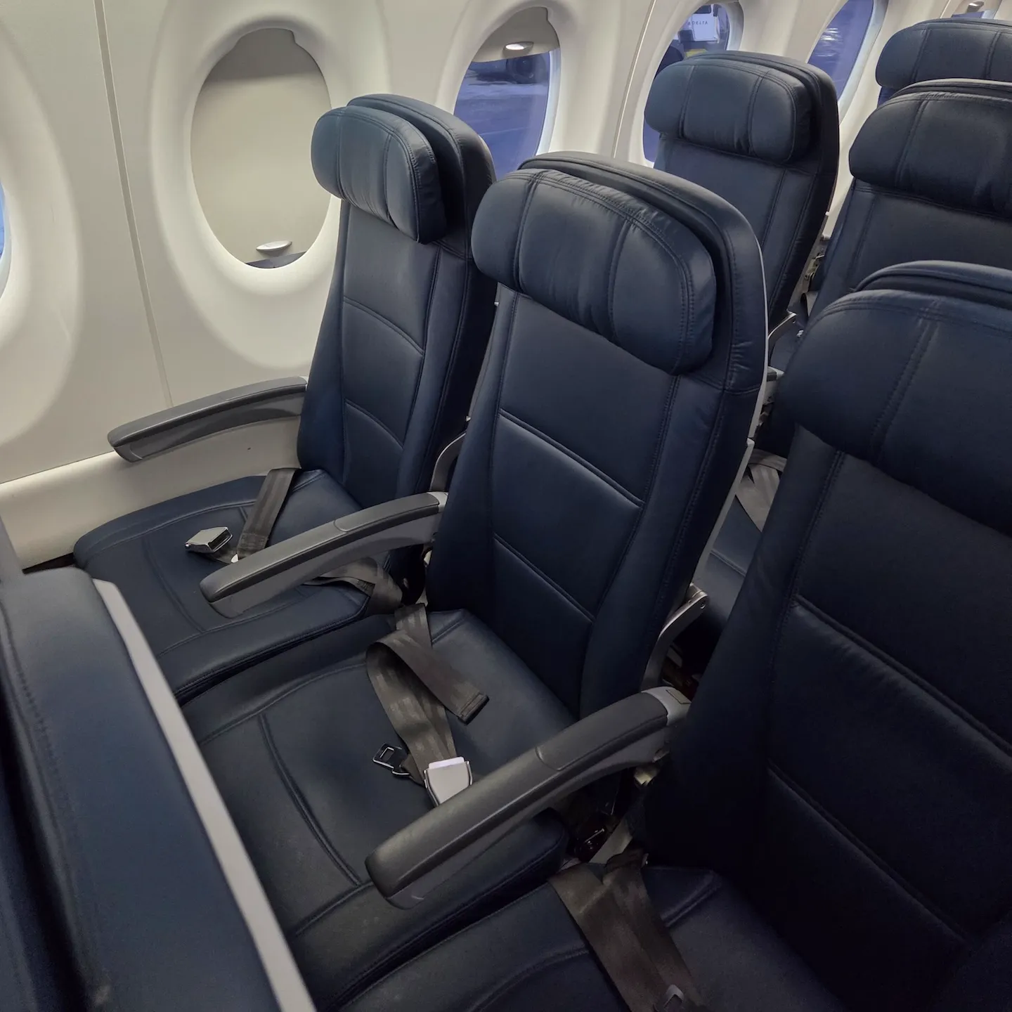 Delta Air Lines A220-100 Main Cabin seats and headrest