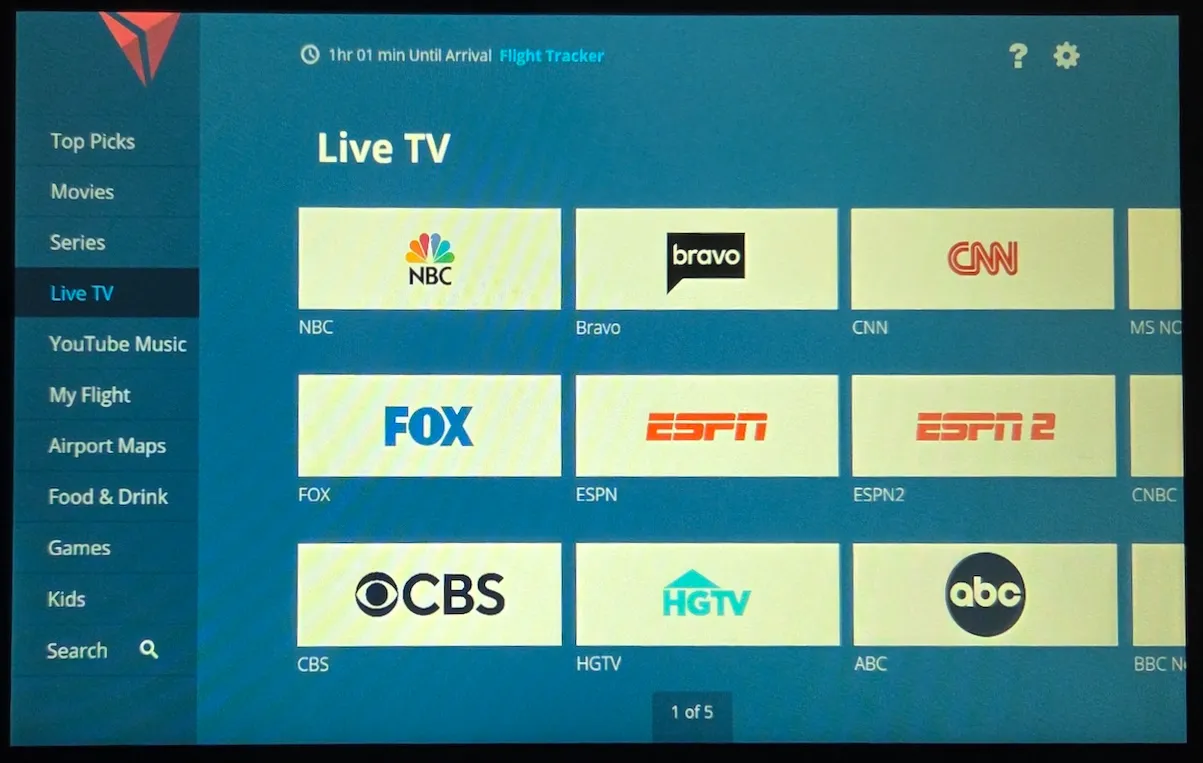 Delta Air Lines A220-100 in-flight entertainment system