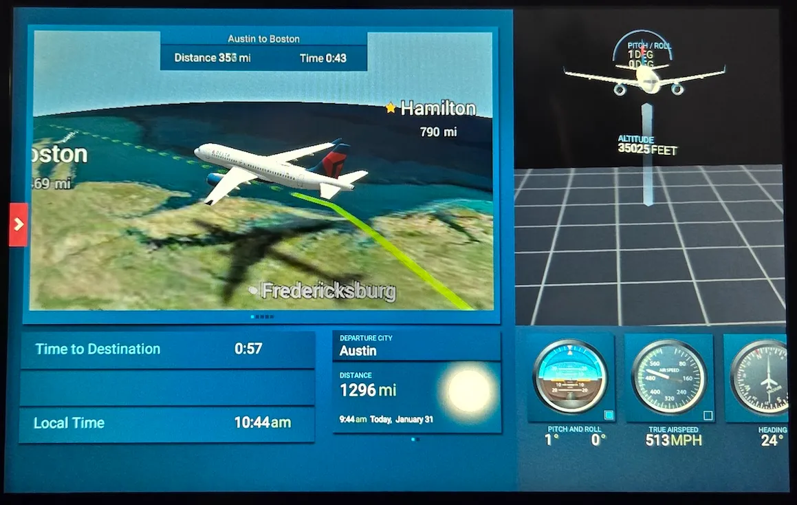 Delta Air Lines A220-100 in-flight entertainment system