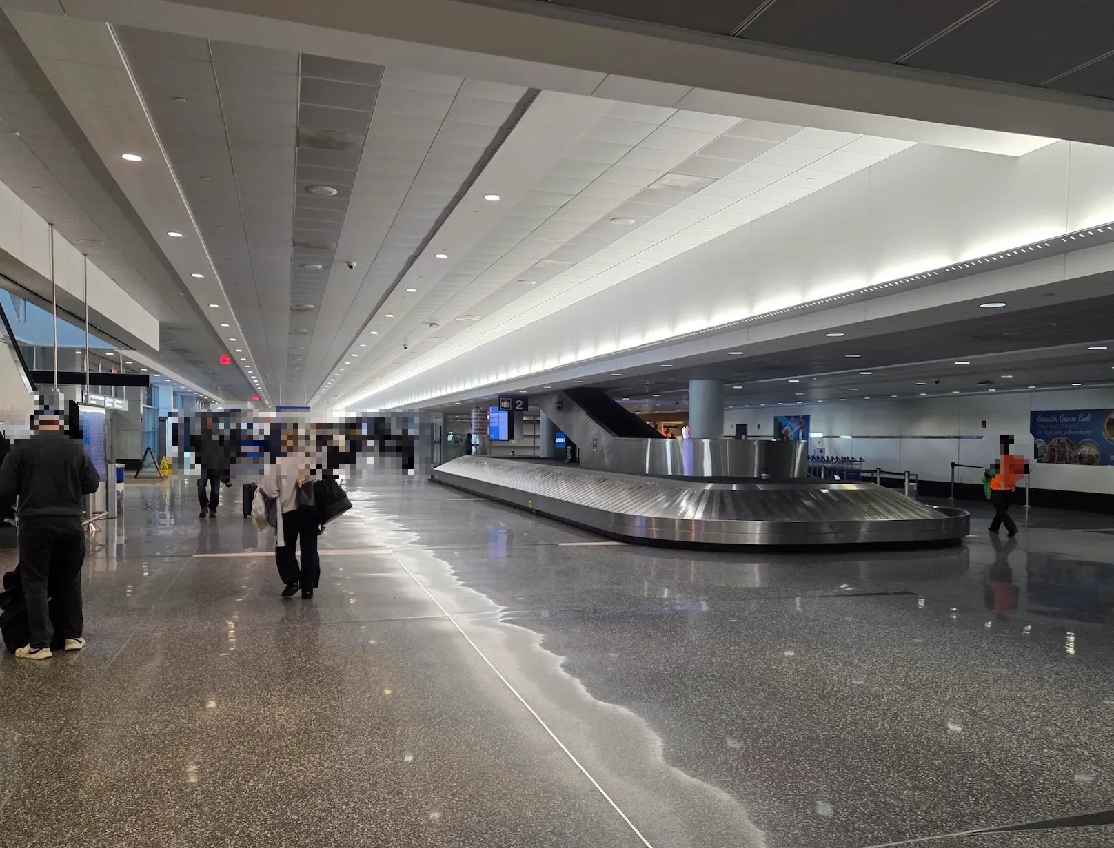 Boston Logan International Airport baggage claim area and Silver Line stop