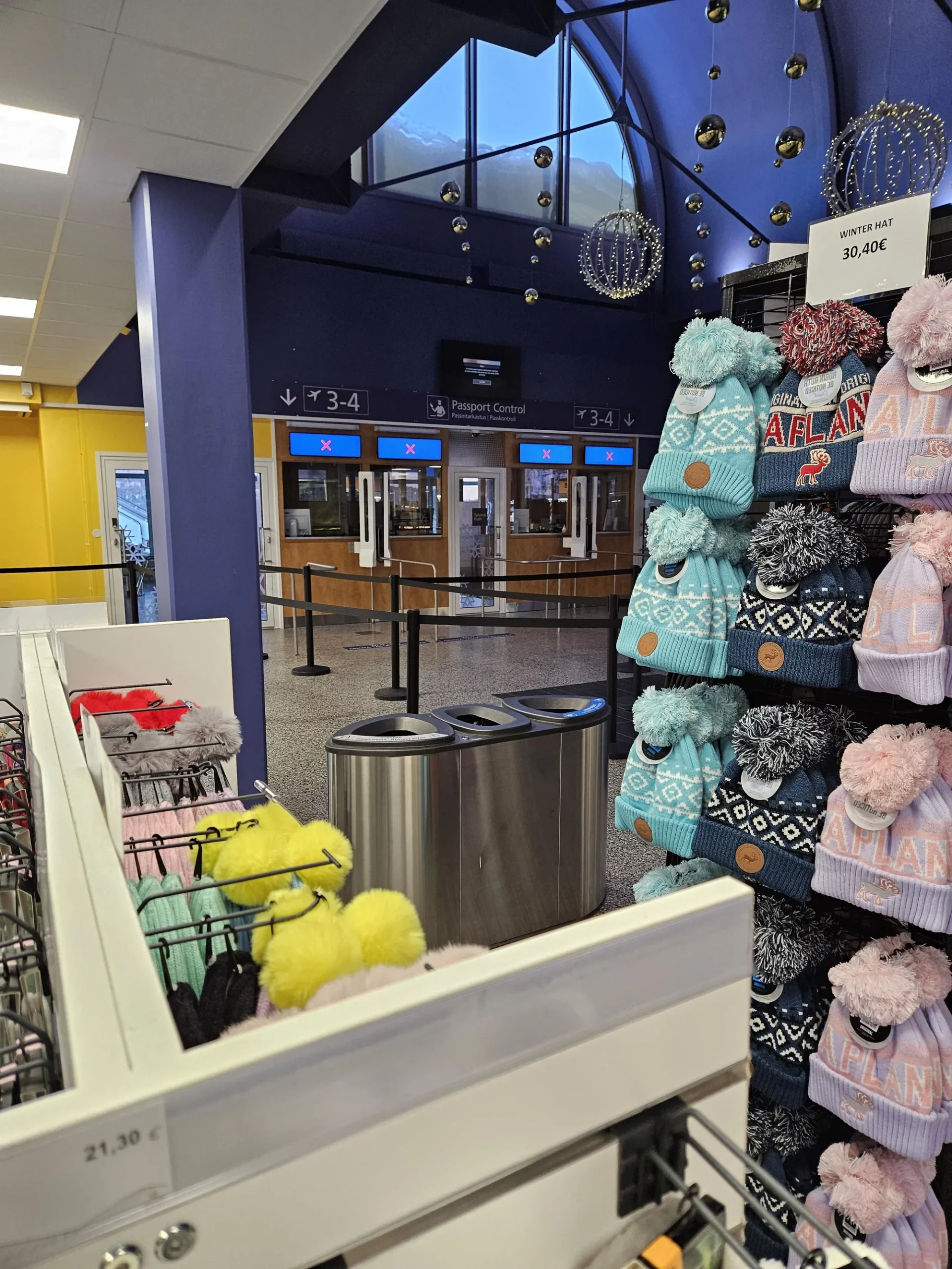 Ivalo Airport Passport Control (Left) and Landside Shop (Right)