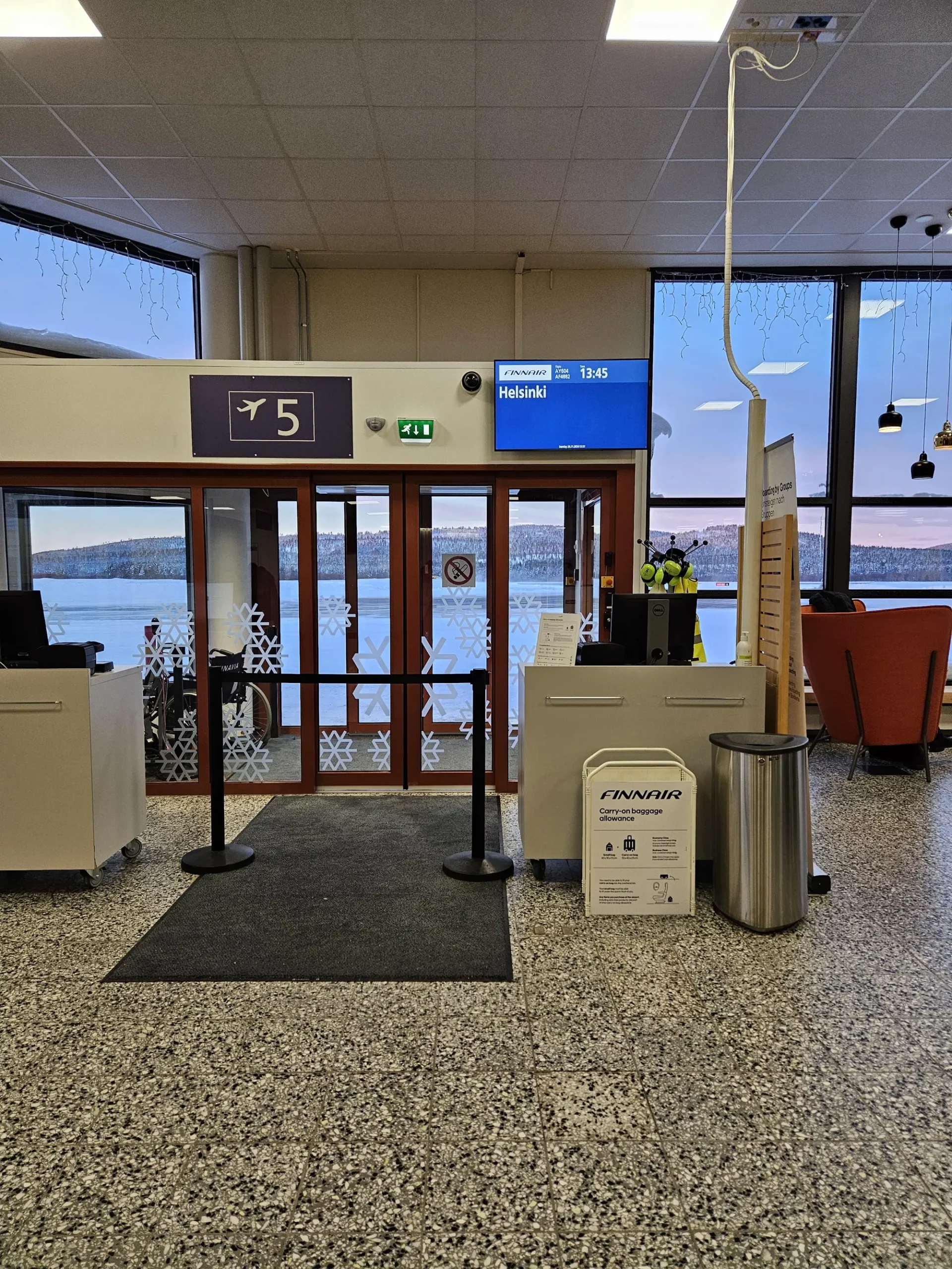 Ivalo Airport Gate 5 (Left) and our Finnair A321 Aircraft (Right)