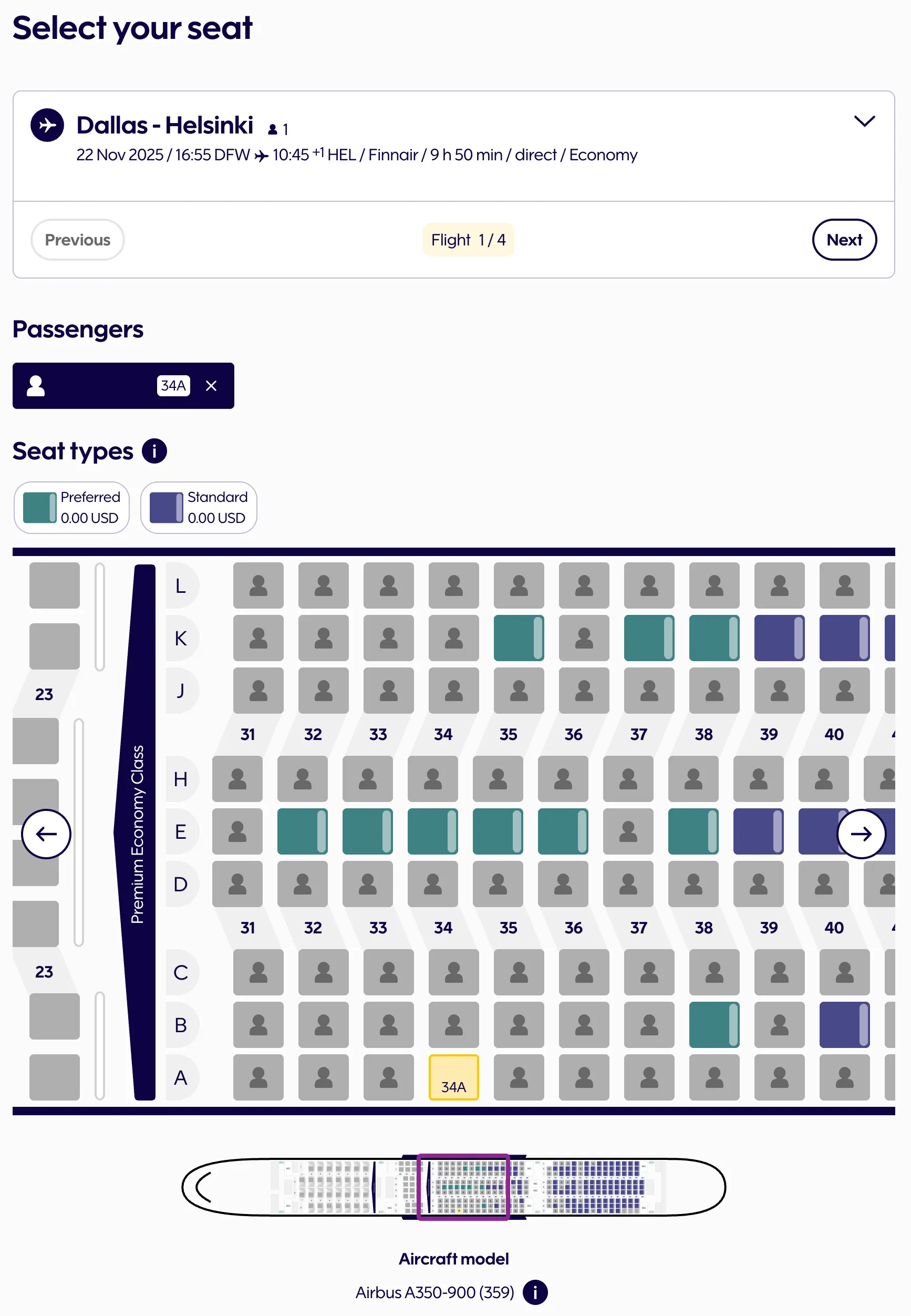 핀에어 사전 좌석 지정 (c) finnair.com