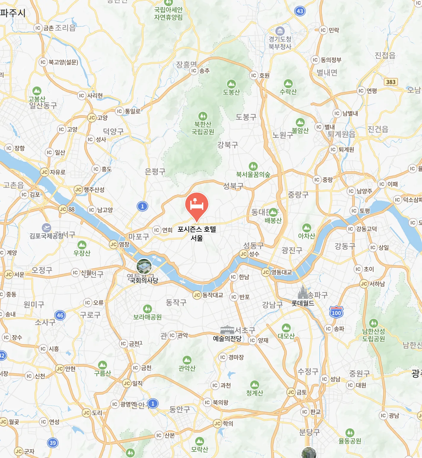 포시즌스 호텔 서울 위치 (c) map.naver.com