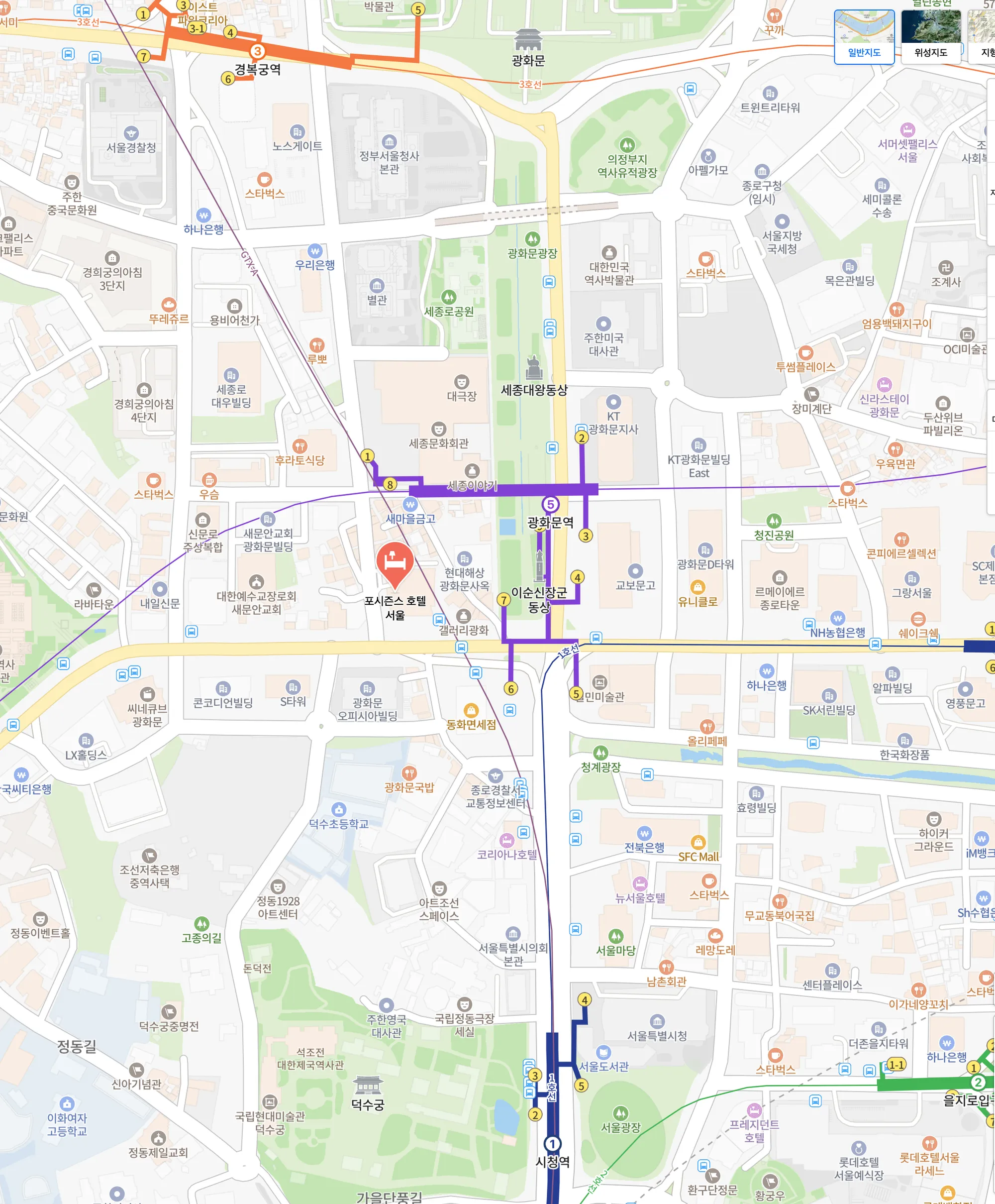 포시즌스 호텔 서울 위치 (c) map.naver.com