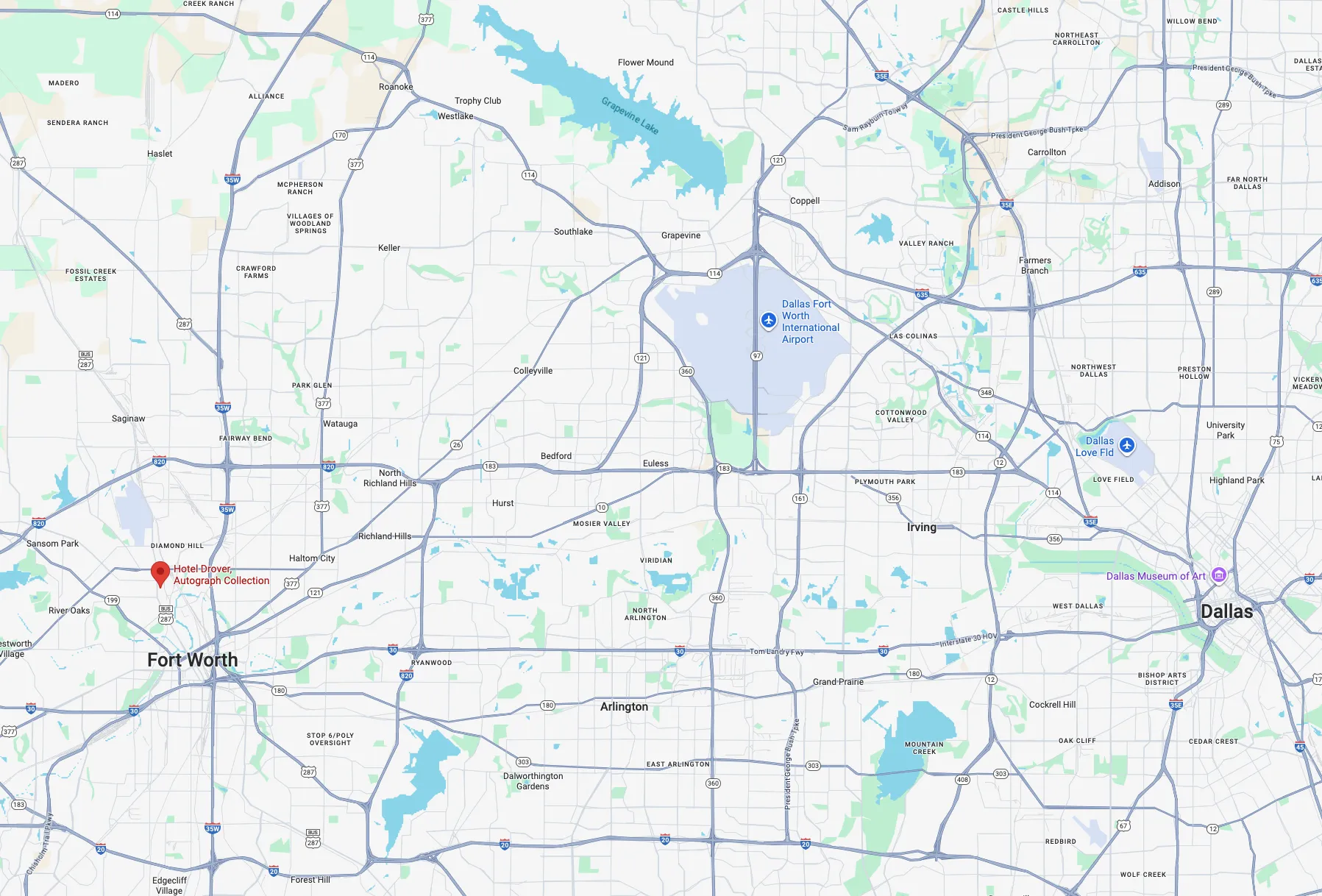호텔 드로버 오토그래프 컬렉션 위치, image courtesy of Google Maps