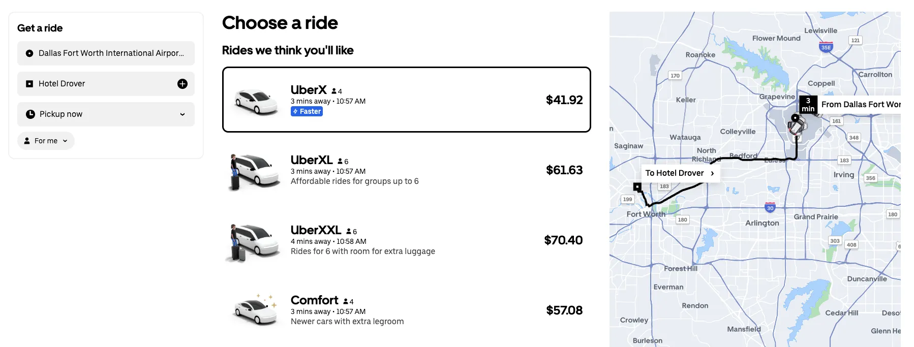 호텔 드로버 오토그래프 컬렉션 우버 요금, image courtesy of Uber
