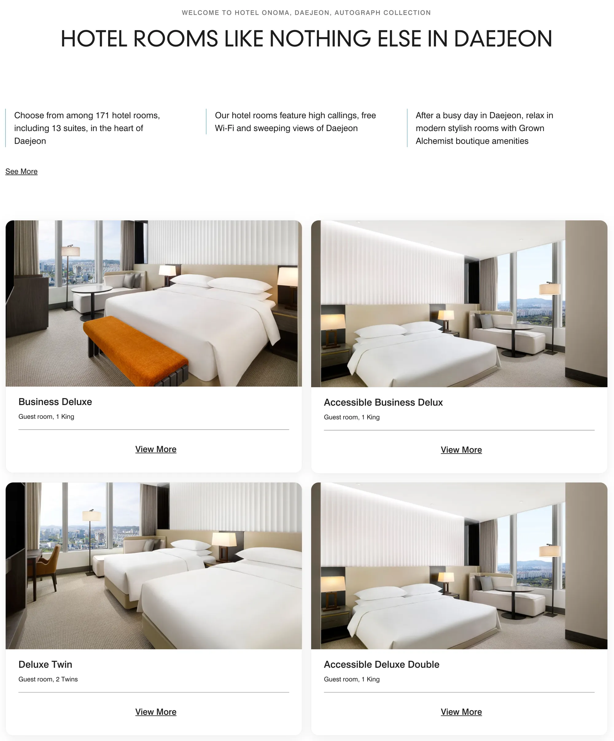Room Types at Hotel Onoma Daejeon, Autograph Collection (c) marriott.com
