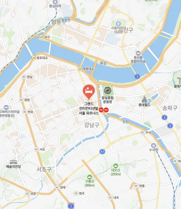 그랜드 인터컨티넨탈 서울 파르나스 위치 (c) map.naver.com
