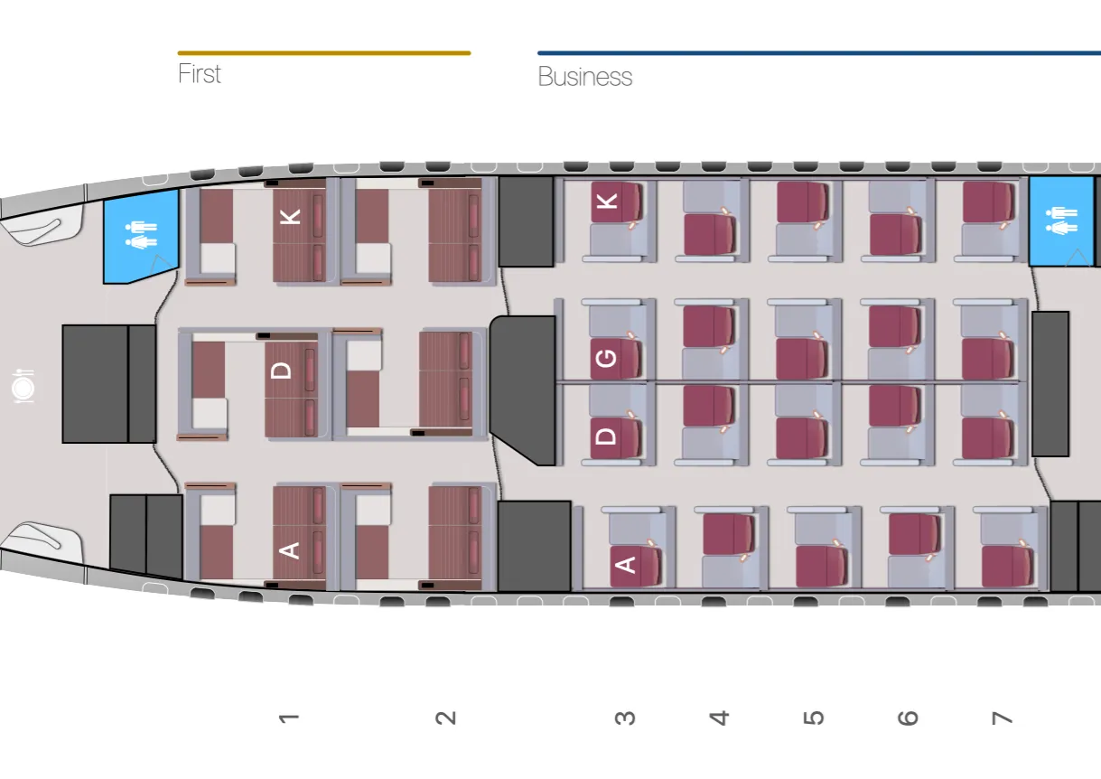 JAL A350-1000 First Class Suite Seat Map, image courtesy of aeroLOPA