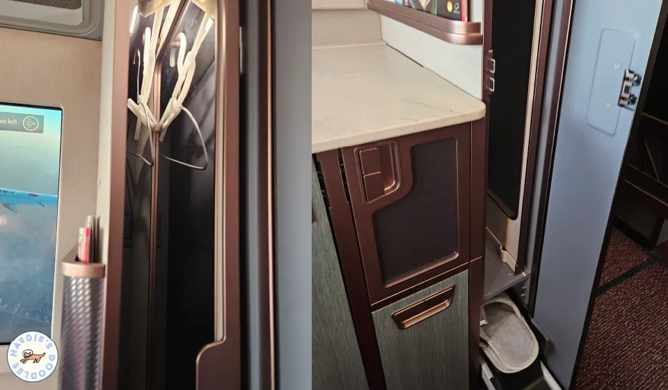 JAL A350-1000 First Class Suite Wardrobe and storage