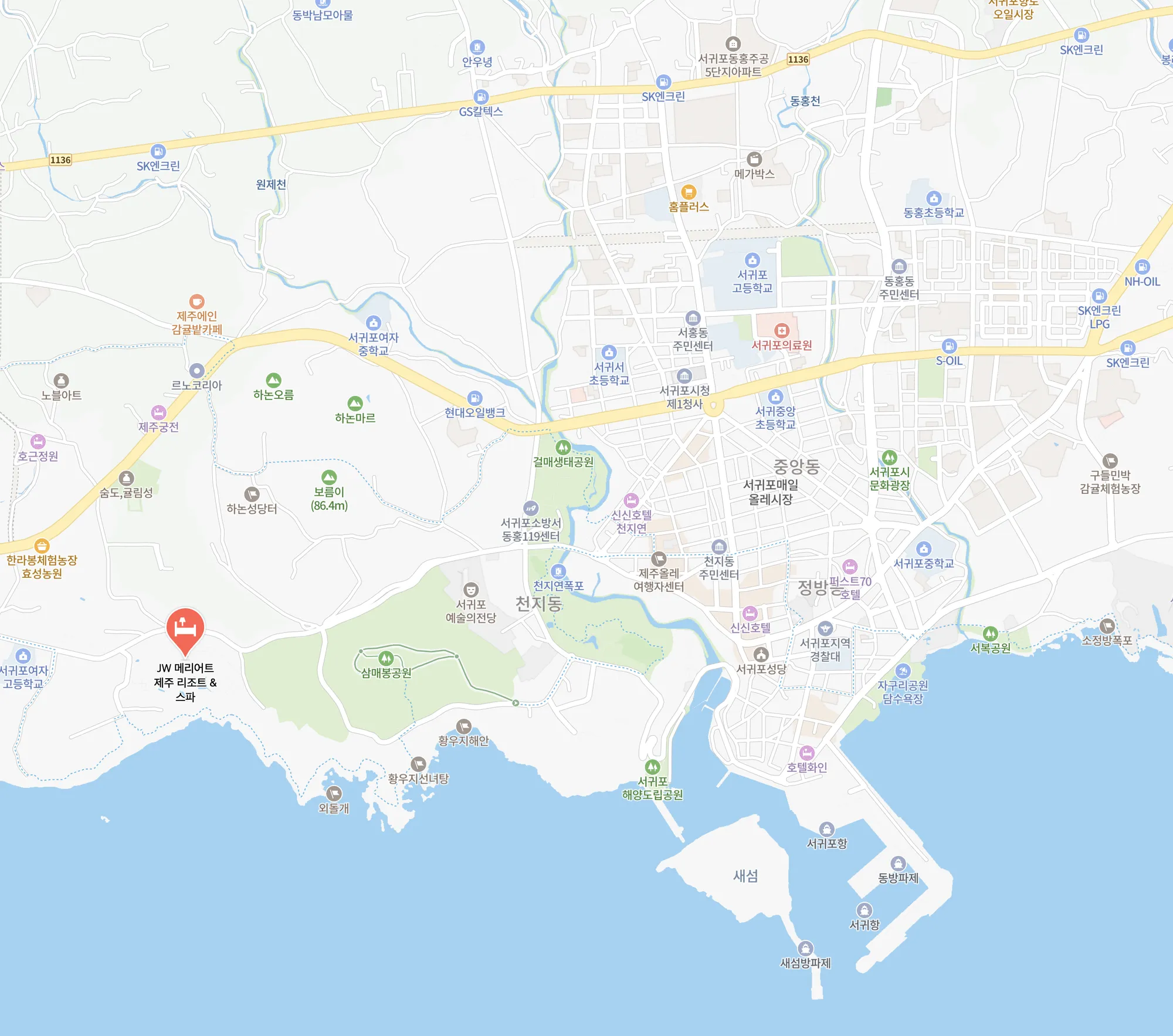 JW 메리어트 제주 리조트 & 스파 위치 (c) map.naver.com