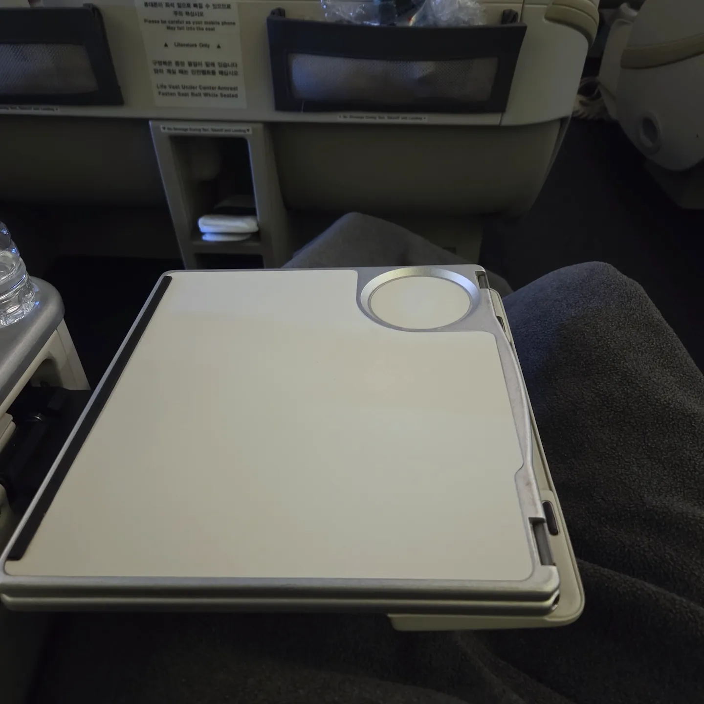 Korean Air B777-300ER Prestige Sleeper Cabin & Seat Detail Tray Table