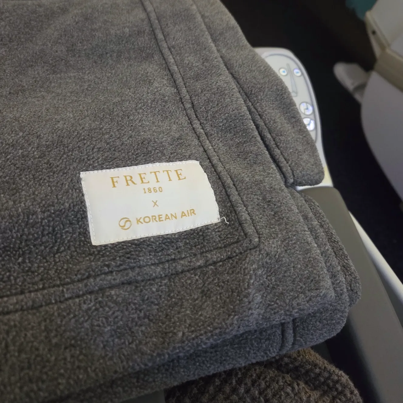 Korean Air Long-Haul Prestige Class Slippers, Mattress Pad, and Blanket