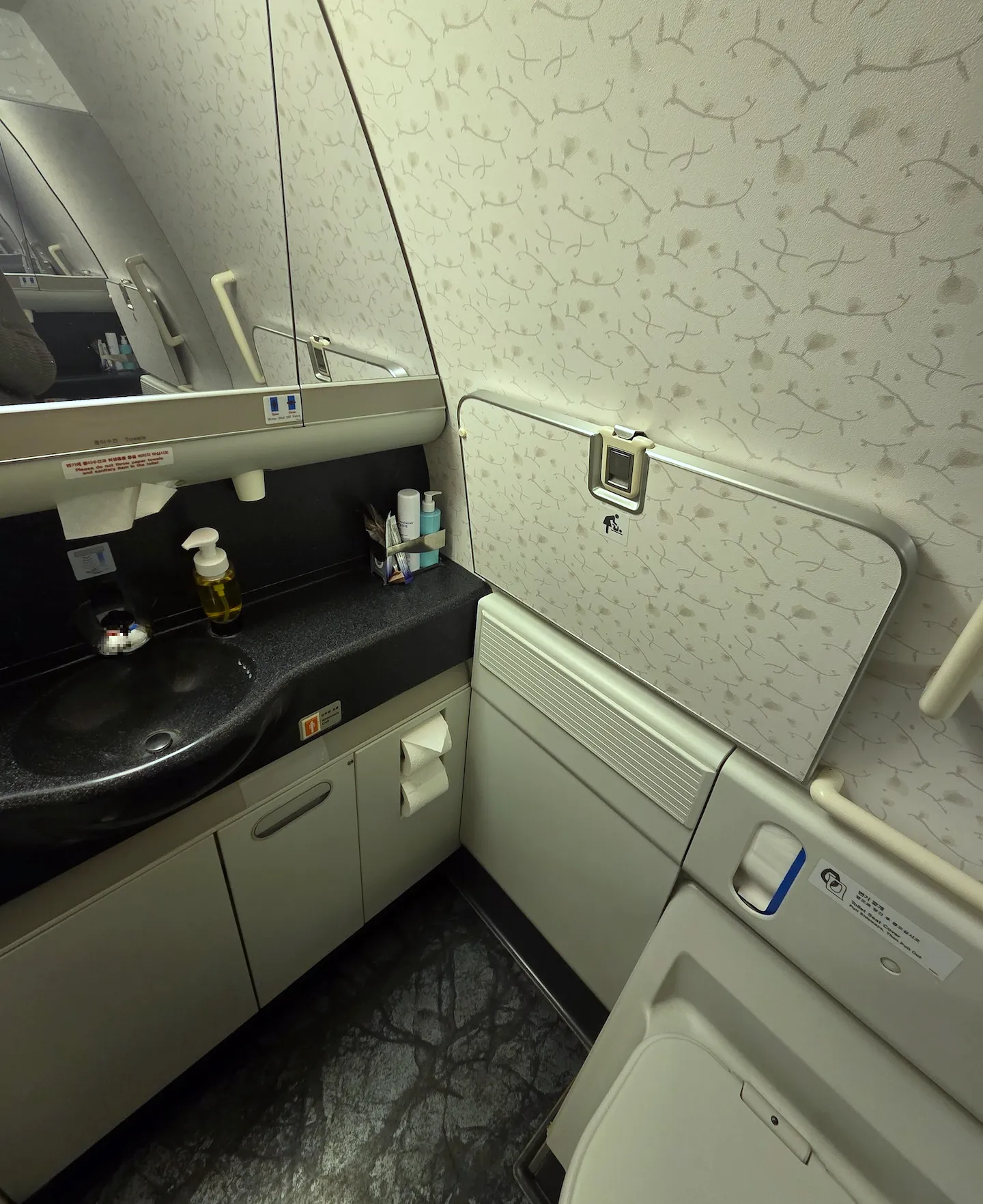Korean Air B777-300ER Prestige Class Spacious Lavatory