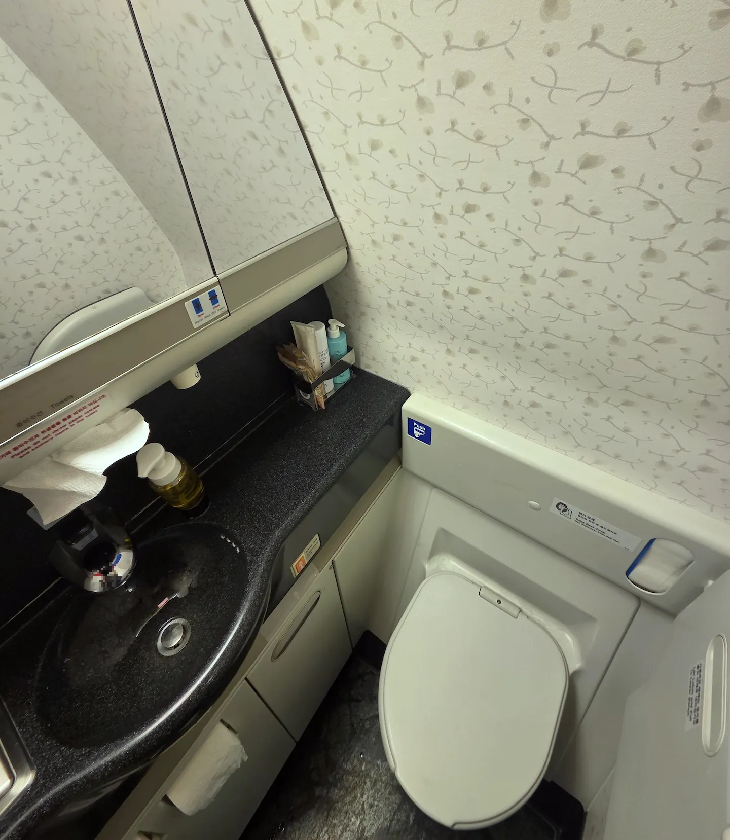 Korean Air B777-300ER Prestige Class Tight Lavatory