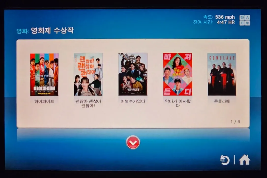 Korean Air KE38 Chicago-Incheon B777 Prestige (Business) Entertainment