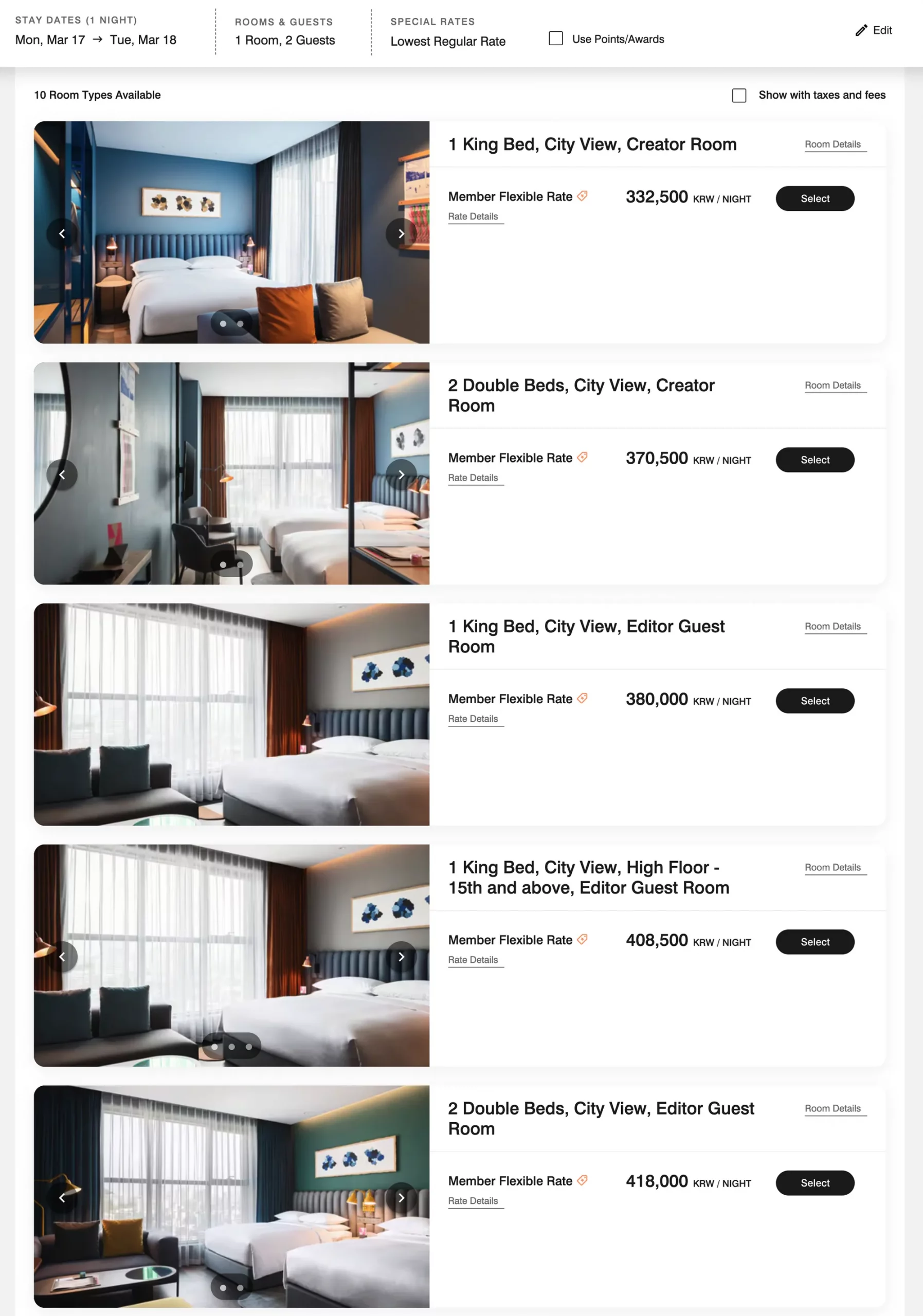 라이즈 오토그래프 콜랙션 룸 레이트 1, Courtesy of Marriott