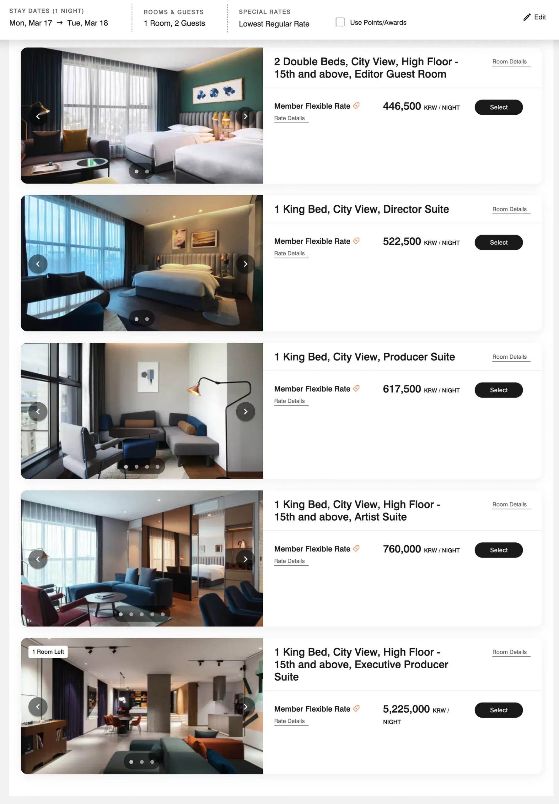 라이즈 오토그래프 콜랙션 룸 레이트 2, Courtesy of Marriott