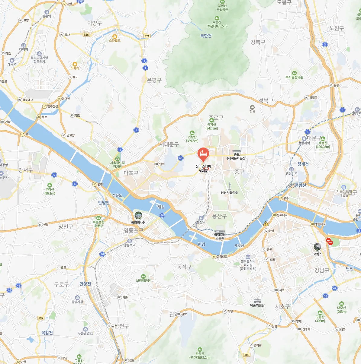 Shilla Stay Seodaemun location (c) map.naver.com