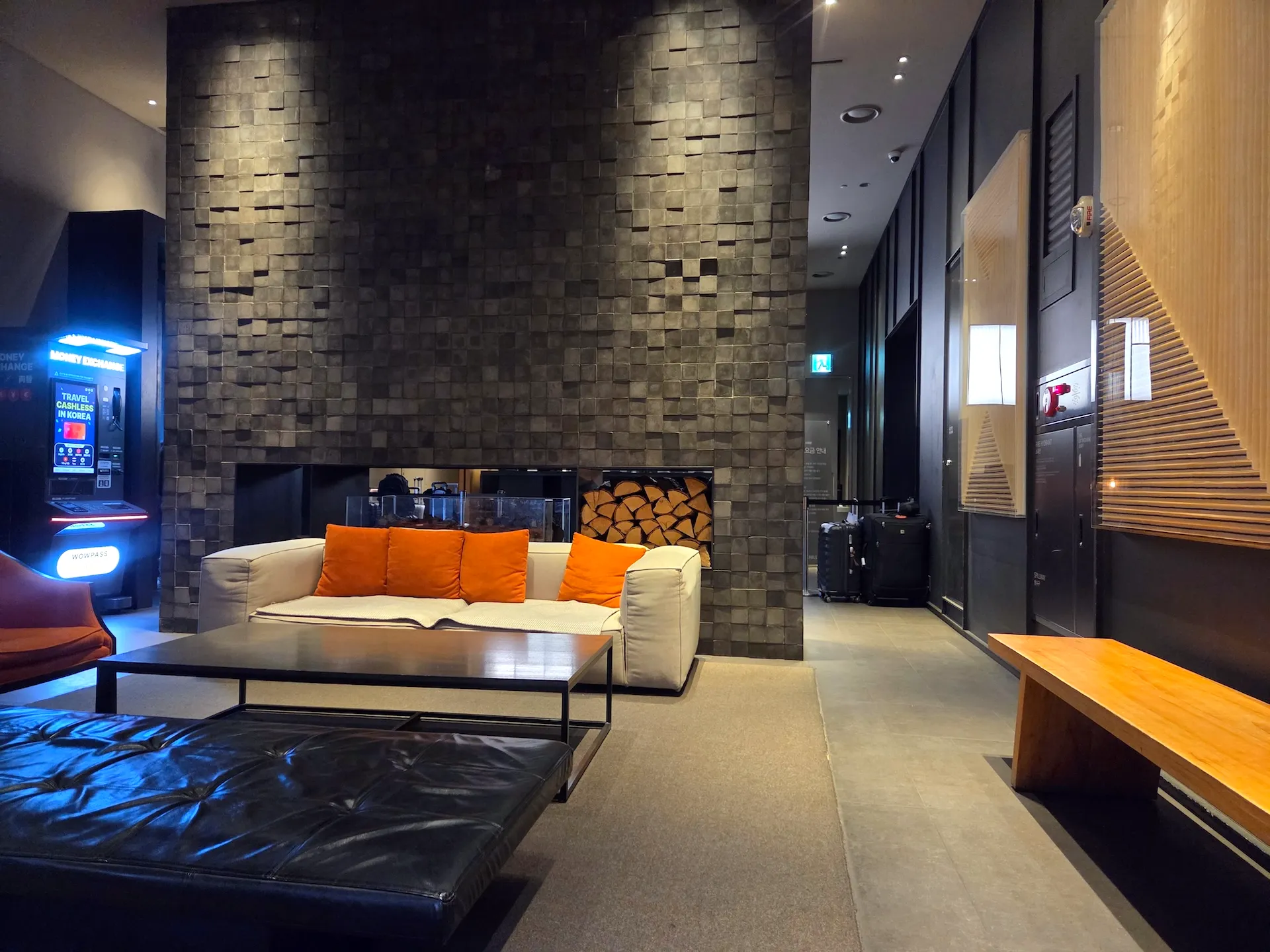 Check-in counter and waiting area at Shilla Stay Seodaemun