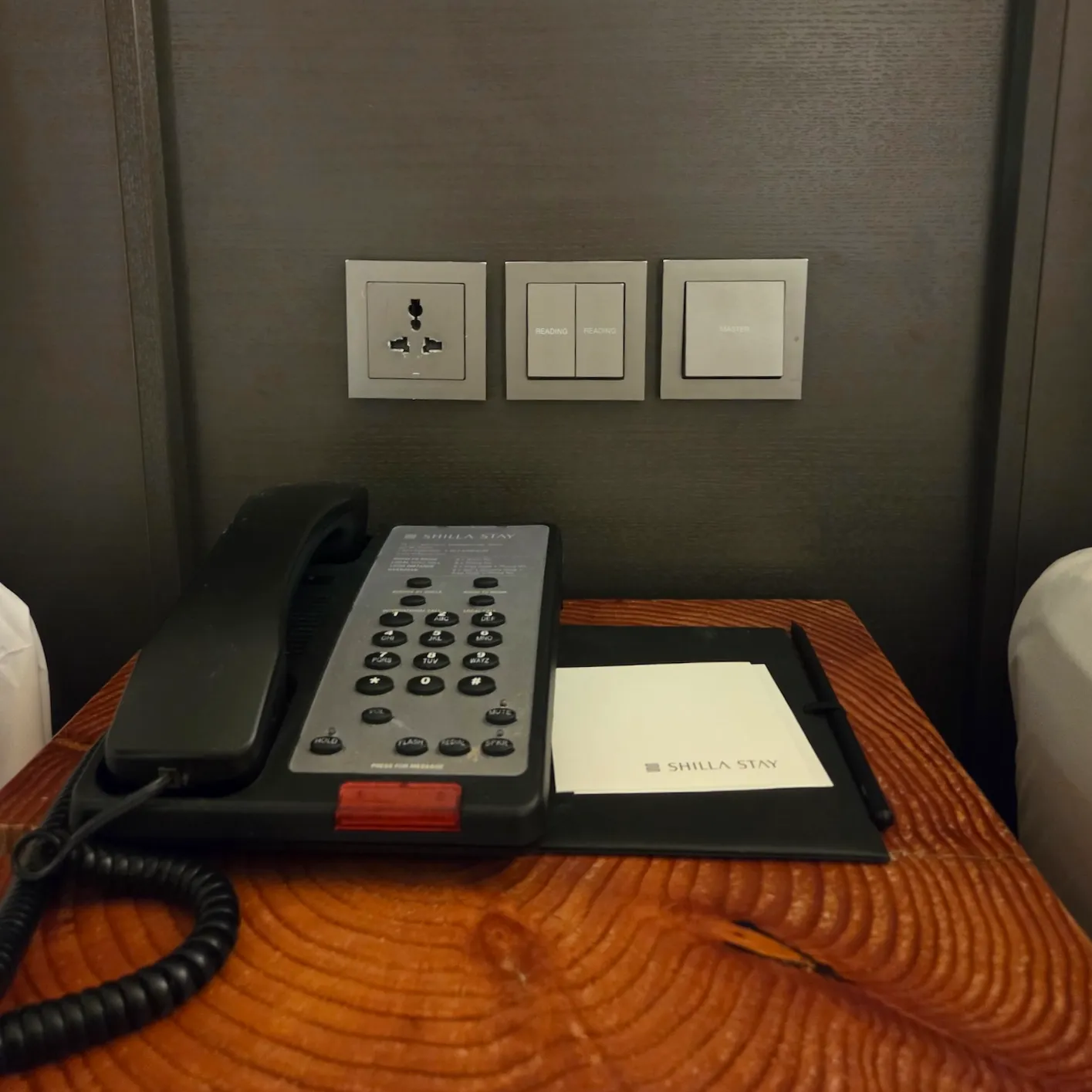 Beds and bedside table in Shilla Stay Seodaemun Standard Twin Room