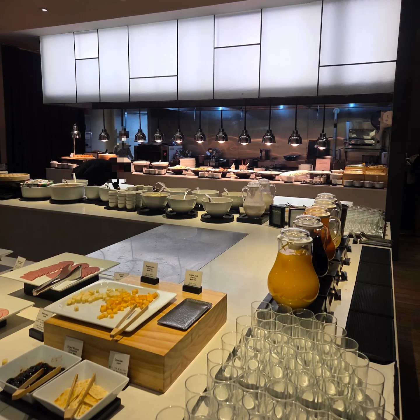 Breakfast buffet food at Shilla Stay Seodaemun