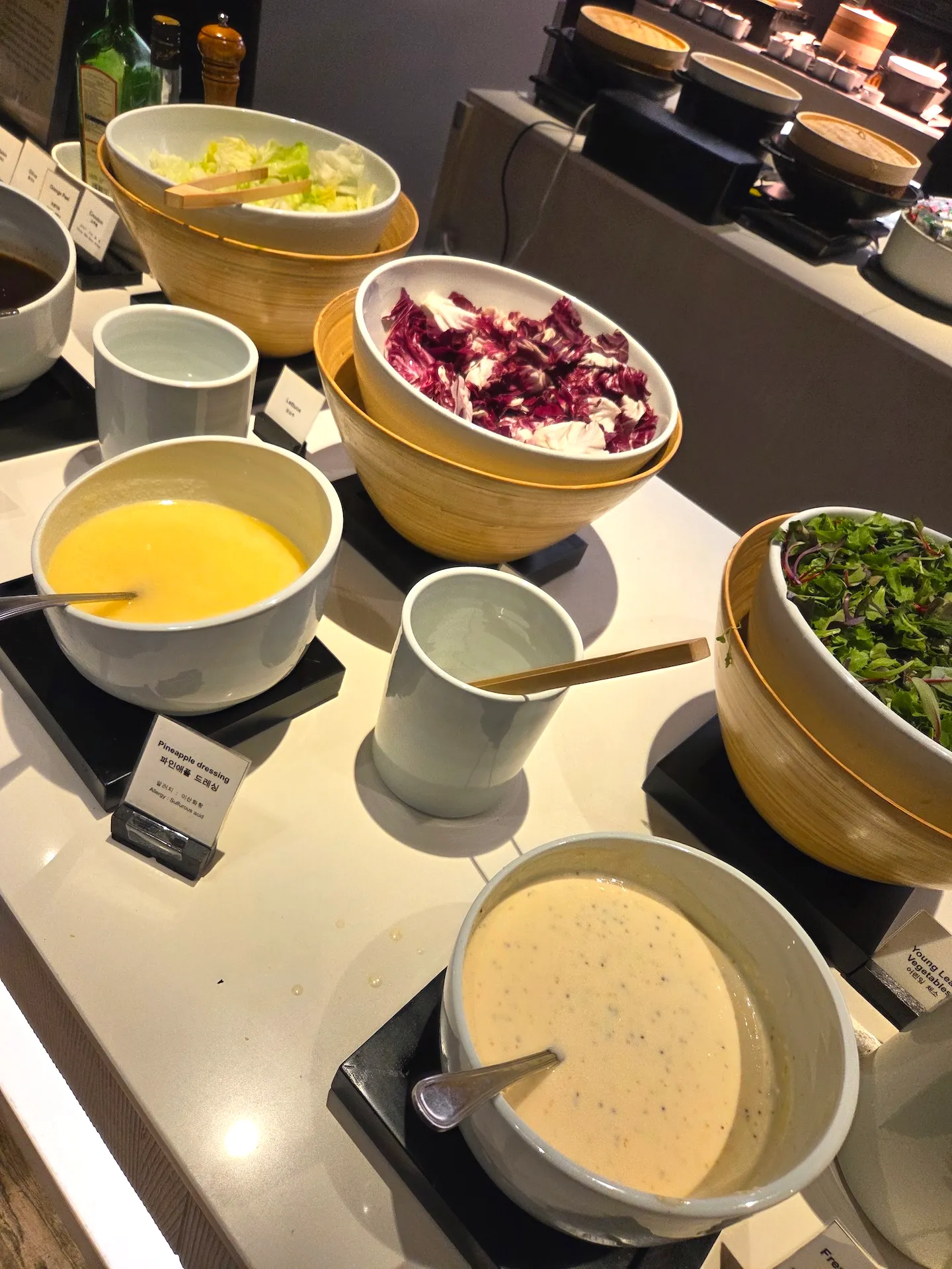 Breakfast buffet food at Shilla Stay Seodaemun