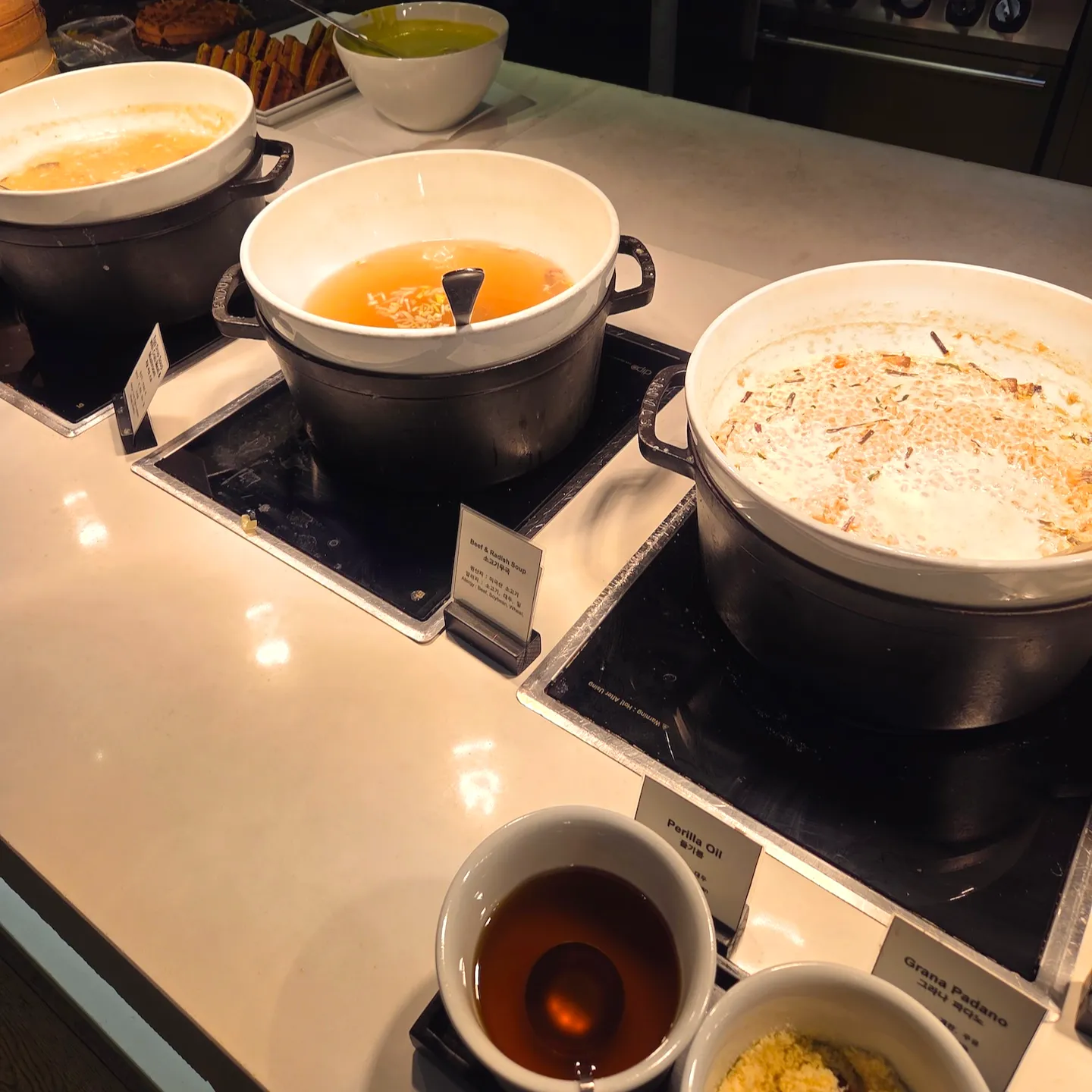 Breakfast buffet food at Shilla Stay Seodaemun
