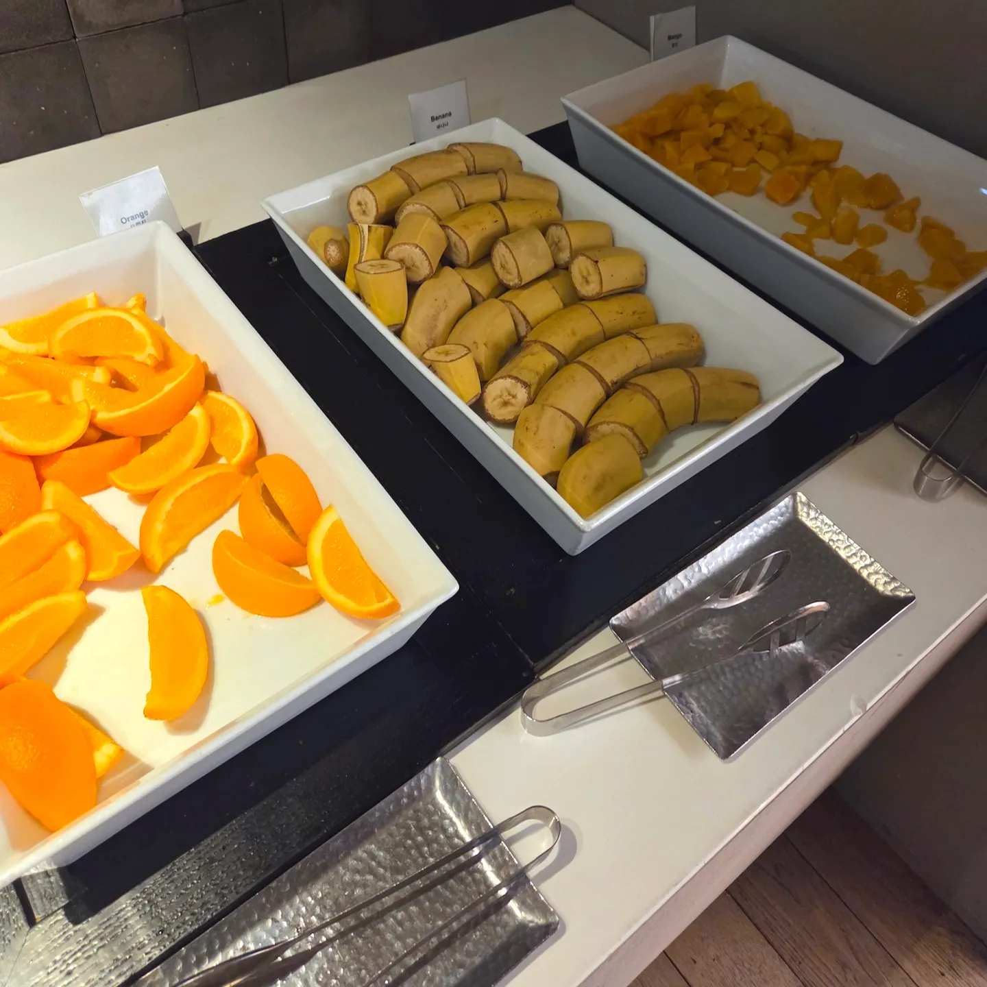 Breakfast buffet food at Shilla Stay Seodaemun